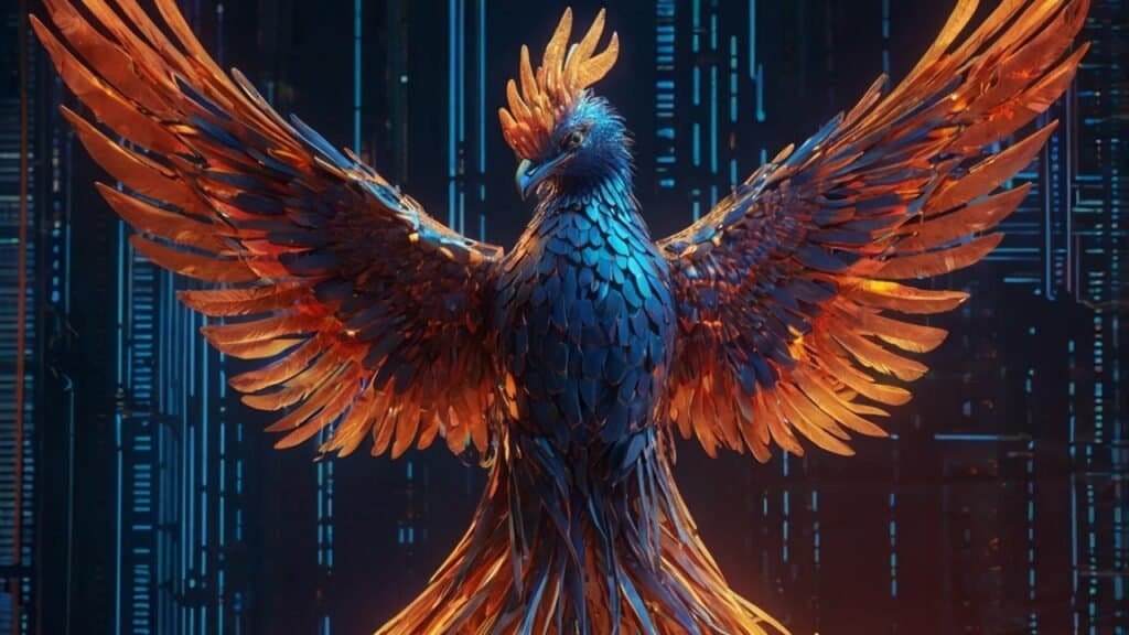 Leonardo_Kino_XL_A_majestic_phoenix_rising_from_glowing_futuri_0